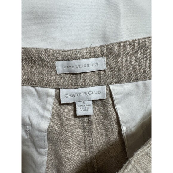 Linen Bermuda Shorts Bundle Womens 8 Summer Vacation Resort Charter Club Brown - Picture 7 of 7